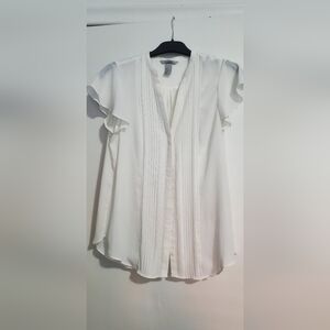 H&M White Pleated Blouse